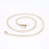 304 Stainless Steel Herringbone Chain Necklaces X-MAK-L015-13G-2