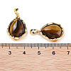 Natural Tiger Eye Teardrop Pendants KK-C051-59G-02-3