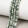 Natural Green Spot Jasper Beads Strands G-G345-C12-2x4mm-1