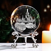 Inner Carving Castle Glass Crystal Ball Diaplay Decoration PW-WGB5796-01-1