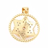 Rack Plating Brass Micro Pave Cubic Zirconia Pendants LS-KK-B057-07G-2