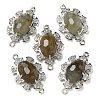 Natural Labradorite Faceted Oval Connector Charms G-G181-06P-07-1