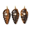 Natural Tiger Eye Carved Pendants G-H357-04G-03-1