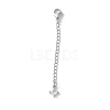 Brass Micro Pave Clear Cubic Zirconia Chain Extender KK-G491-52D-S-1