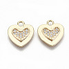 Brass Micro Pave Clear Cubic Zirconia Charms KK-T062-33G-NF-1