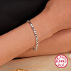 Rhodium Plated Platinum Plated 925 Sterling Silver Infinity Link Chain Bracelets RL9697-4