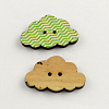 2-Hole Printed Wooden Buttons BUTT-R031-193-2