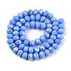 Electroplate Opaque Solid Color Glass Beads Strands LS-EGLA-A044-P8mm-L17-2