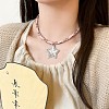 Alloy Enamel Star Pendant Pink PU Leather & Metal Chain Necklaces for Women WG963A2-01-2