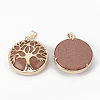 Synthetic Goldstone Pendants G-S292-10F-G-2