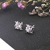 Brass Micro Pave AAA Cubic Zirconia Stud Earring EJEW-EE0004-01P-2
