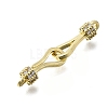 Brass Cubic Zirconia Hook and S-Hook Clasps KK-Q048-05G-2