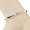 Gradient Faceted Round Natural Mixed Stone & Potato Natural Pearl Beaded Anklets AJEW-AN00873-03-2