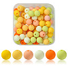 70Pcs Rubberized Style Acrylic Beads MACR-FS0001-71D-1