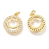 Brass Micro Pave Clear Cubic Zirconia Charms X-ZIRC-O036-31G-2