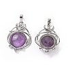 Natural Amethyst Pendants G-P496-05P-20-2