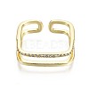Brass Micro Pave Clear Cubic Zirconia Cuff Rings RJEW-S044-113-NF-3