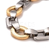 Vacuum Plating 304 Stainless Steel Link Chains Bracelet STAS-E160-05GP-2