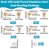 201 Stainless Steel Stud Earring Findings STAS-BBC0007-17-2