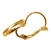 Brass Leverback Earring Findings X-KK-C1244-G-2