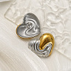 Two Tone 304 Stainless Steel Stud Earrings for Women WGF242D-01-4