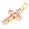Rack Plating Brass Cubic Zirconia European Dangle Charms KK-P287-47G-02-2