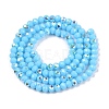 Electroplate Opaque Solid Color Glass Beads Strands EGLA-A044-P3mm-L08-3