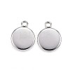 Tarnish Resistant 304 Stainless Steel Pendant Cabochon Settings LS-STAS-G127-13-8mm-P-2