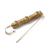 Bamboo Beaded Safety Brooch Pin JEWB-WH0026-14KCG-2