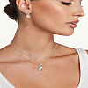 Alloy Rhinestone Pendant Necklace & Stud Earring Sets SJEW-LP0001-46C-1