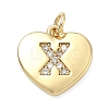 Brass Micro Pave Clear Cubic Zirconia Pendants KK-D229-01G-24-1