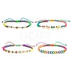 4Pcs 4 Styles Adjustable Nylon Thread Braided Bead Bracelets BJEW-SZ0001-022RG-1