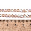 AB Color Plated Transparent Glass Beads Strands GLAA-G127-01-02F-2