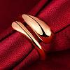 Real Rose Gold Plated Adjustable Brass Finger Rings for Women RJEW-BB07574-B-2