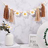 Wooden Banners with Flower Tassels Pendant Hanging Bunting FIND-WH20019-93B-4
