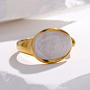 Oval 304 Stainless Steel Enamel Cuff Rings FS-WGAC0F3-02-2