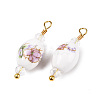Handmade Porcelain Pendants KK-P242-19G-02-1-4