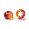 Two Tone Transparent Crackle Acrylic European Beads TACR-P009-B01-04-2