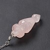 Natural Rose Quartz Pointed Dowsing Pendulums AJEW-B020-03P-07-5