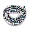 Electroplated Crackle Glass Beads Strands EGLA-N014-6mm-06-2