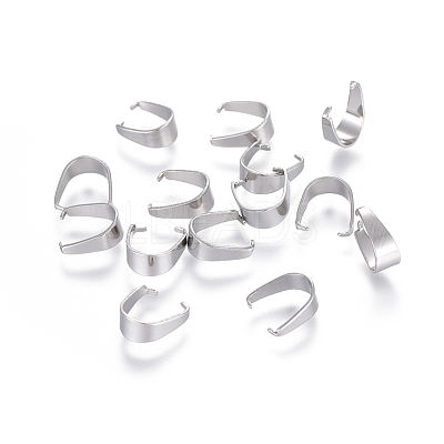 Tarnish Resistant 304 Stainless Steel Snap on Bails X-STAS-E012-1-1