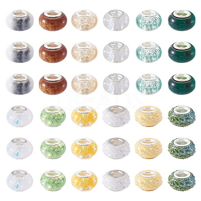 72Pcs 12 Colors Christmas Theme Resin Rondelle European Beads RESI-TA0004-88-1