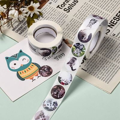 Self-Adhesive Kraft Paper Gift Tag Stickers DIY-G013-A04-1