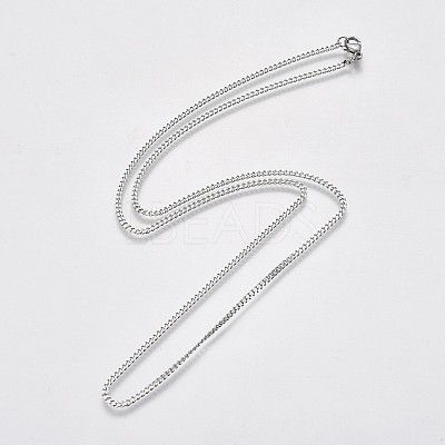 Non-Tarnish 304 Stainless Steel Curb Chain Necklaces NJEW-L162-01A-P-1