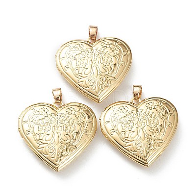 Brass Locket Pendants X-KK-P199-20G-1