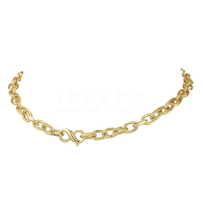 6MM Brass Cable Chain Necklaces with S Clasps NJEW-JN06442-1