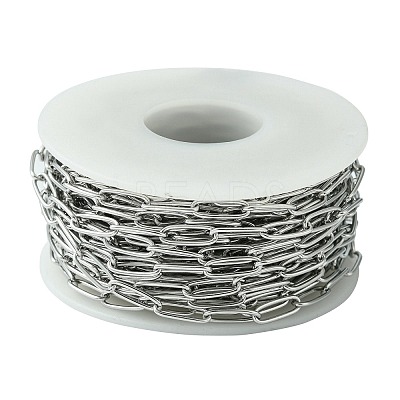 Non-Tarnish Handmade 304 Stainless Steel Paperclip Chains STAS-F230-15P-1