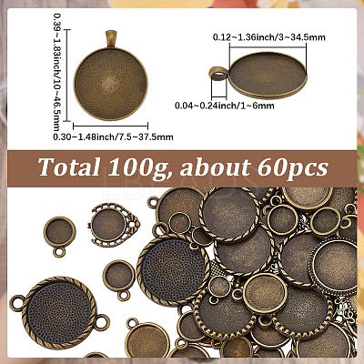 1Bag Alloy Pendant Cabochon Settings FIND-SC0023-79A-02-1