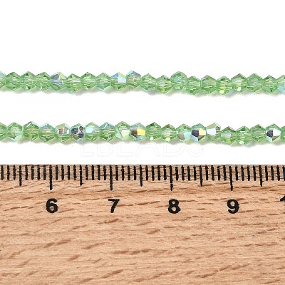 AB Color Plated Transparent Glass Beads Strands GLAA-G127-01G-1