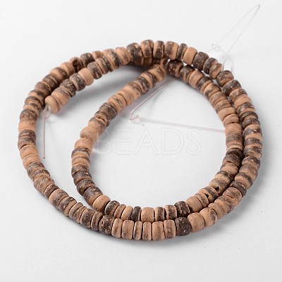 Natural Coconut Rondelle Bead Strands X-COCB-O001-11-1